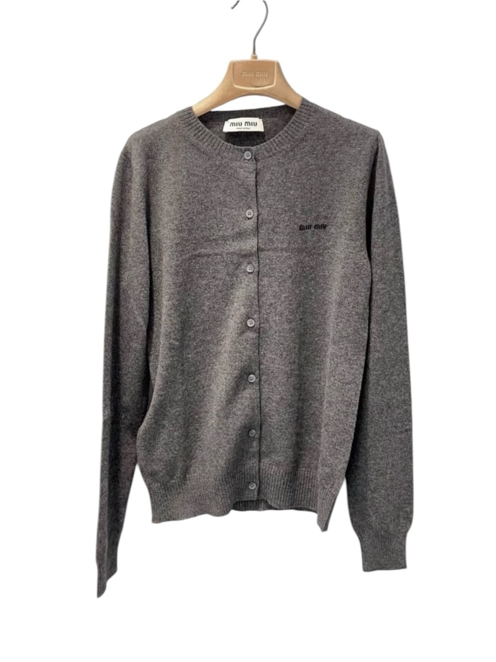 Clearance! Private Client Only MIU MIU Intarsia Logo Cashmere Cardigan It38 - Picture 4 of 4